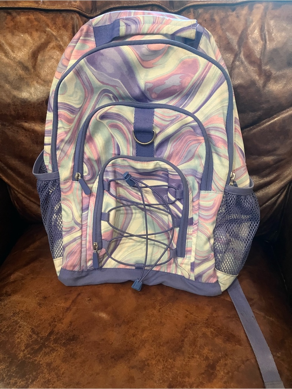 Pottery Barn Teen Gear-Up Pink/Purple Marble Recycled Backpack, Large